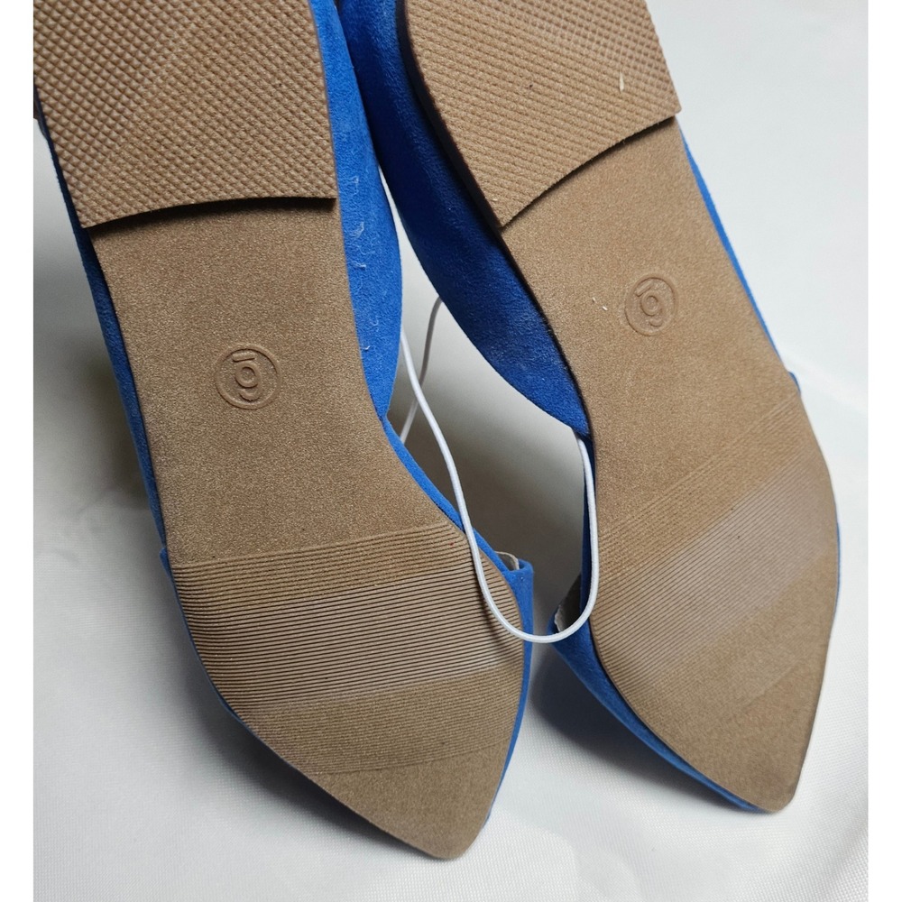 Merona Blue Poppy D Orsay Pointed Toe Flats Shoes Women's Size 6 - Picture 8 of 11